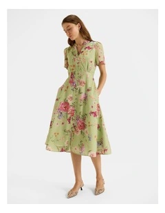 Jardin Shirtdress in Green