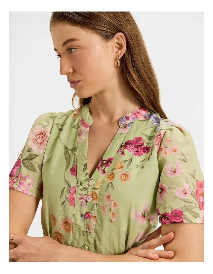 Jardin Shirtdress in Green image 3