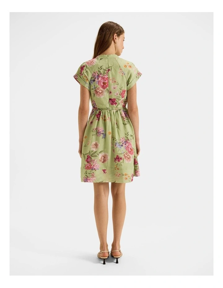 Jardin Mini Dress in Green image 2