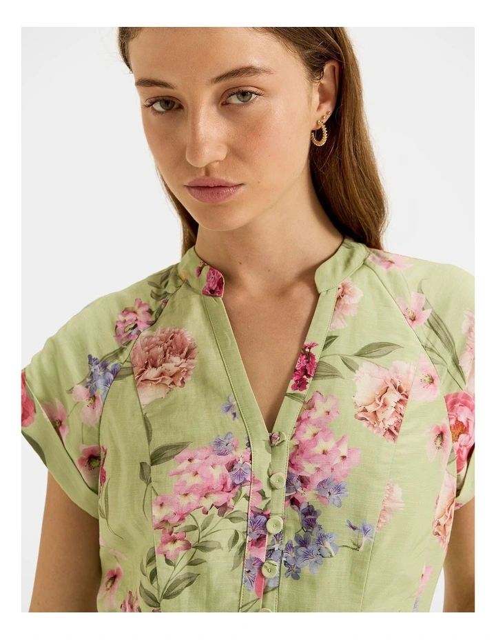 Jardin Mini Dress in Green image 3
