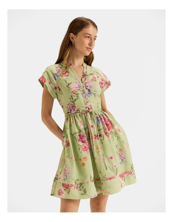 Jardin Mini Dress in Green image 5