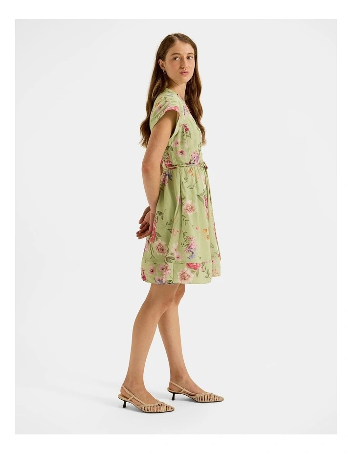 Jardin Mini Dress in Green image 6