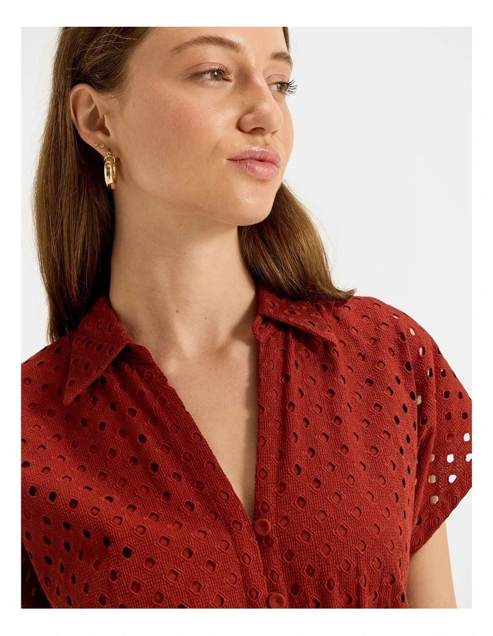 Romy Shirtdress in Rust image 4