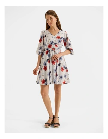 Rosa Mini Dress in Soft Blue