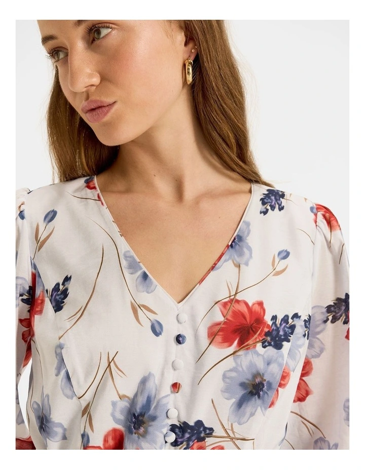 Rosa Mini Dress in Soft Blue image 4