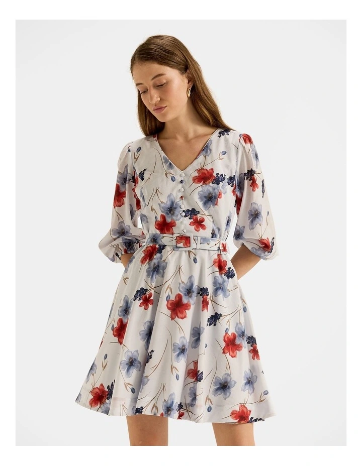 Rosa Mini Dress in Soft Blue image 5