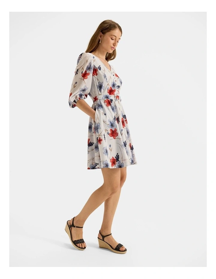 Rosa Mini Dress in Soft Blue image 6