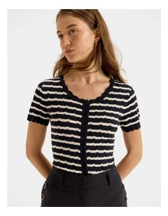 Charli Cardigan in Ink Stripe