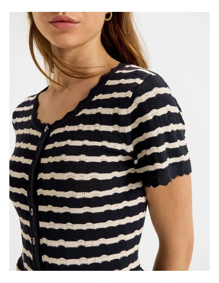 Charli Cardigan in Ink Stripe image 4