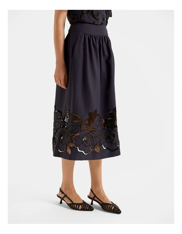 Orchid Lace Skirt in Ink image 5