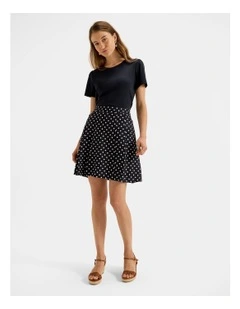 Tia Spot Skirt in Ink