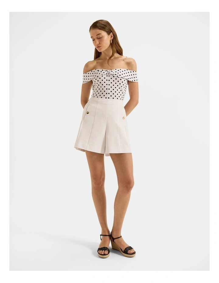 Tia Spot Knot Top in Ivory image 6