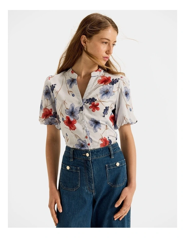 Rosa Blouse in Soft Blue image 1