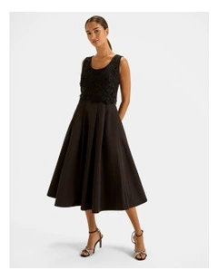 Bloom Midi Dress in Black