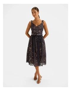 Illusion Lace Dress in Ink