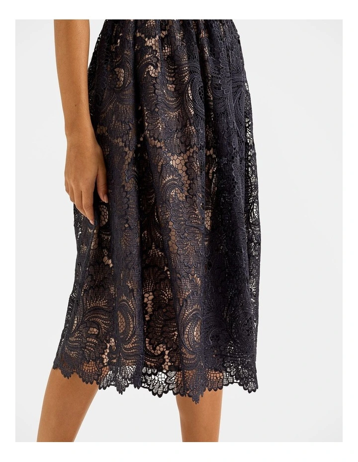 Illusion Lace Dress in Ink image 5