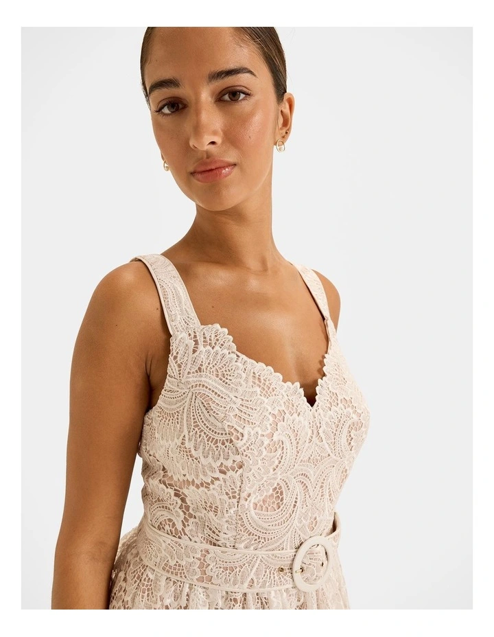 Illusion Lace Dress in Ivory image 4