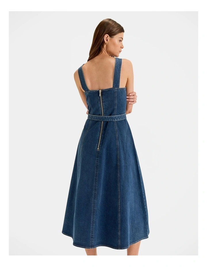 Farrah Denim Midi Dress in Indigo Rinse image 2