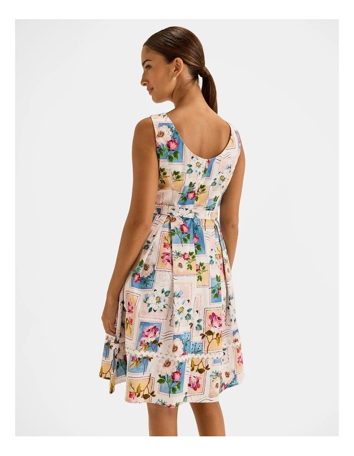 Postcards Pleated Dress in Ivory image 2