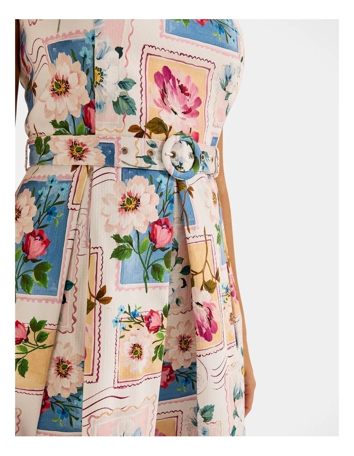 Postcards Pleated Dress in Ivory image 5