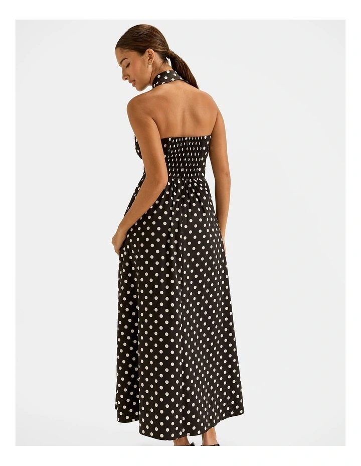 Ava Spot Maxi Dress in Black image 2