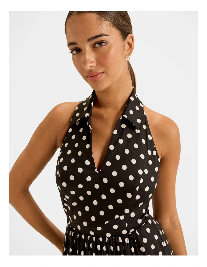 Ava Spot Maxi Dress in Black image 4