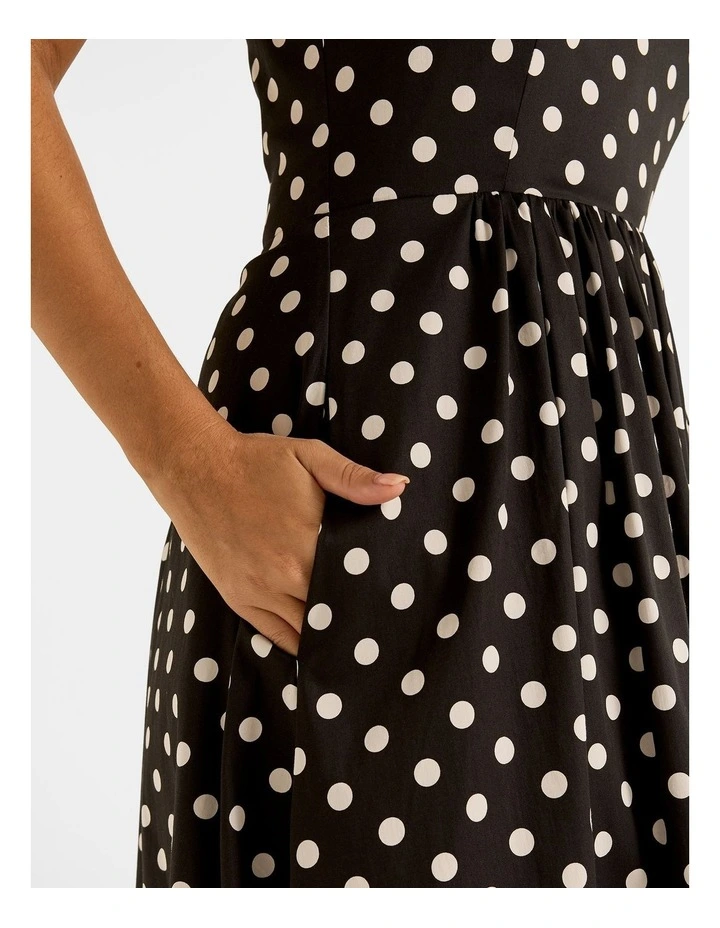 Ava Spot Maxi Dress in Black image 5