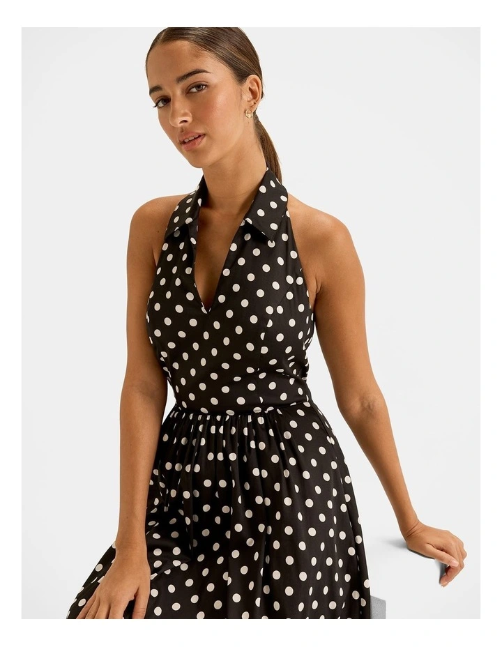 Ava Spot Maxi Dress in Black image 6