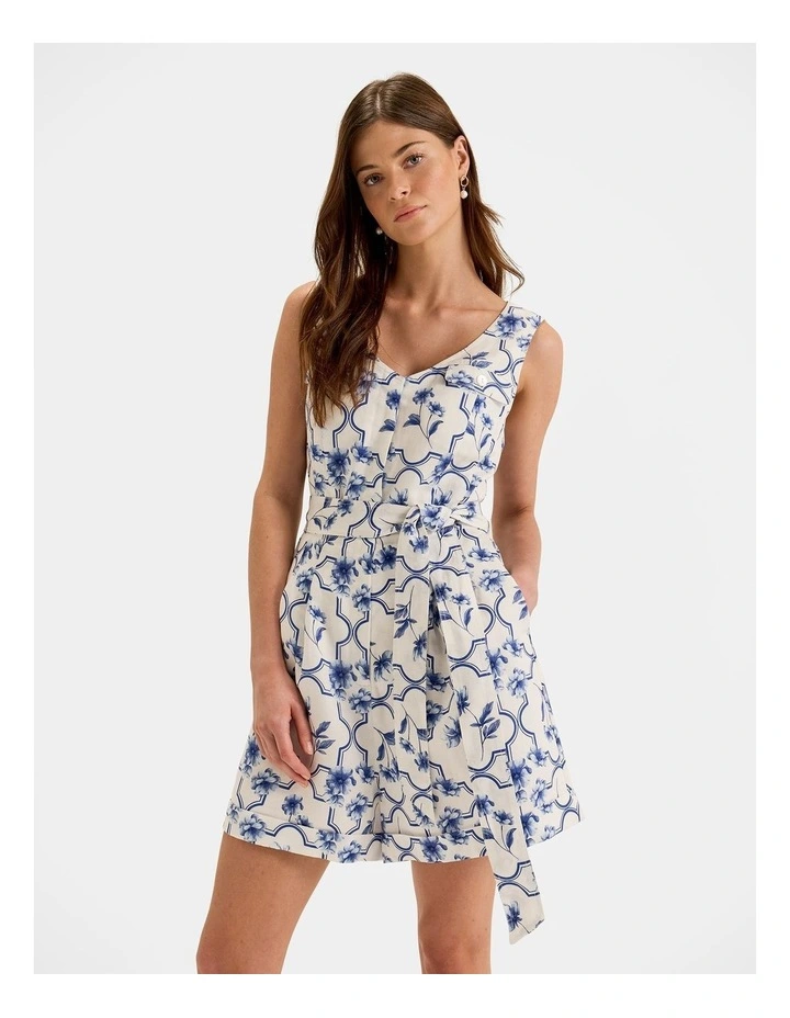 Mosaic Playsuit in Cream image 3