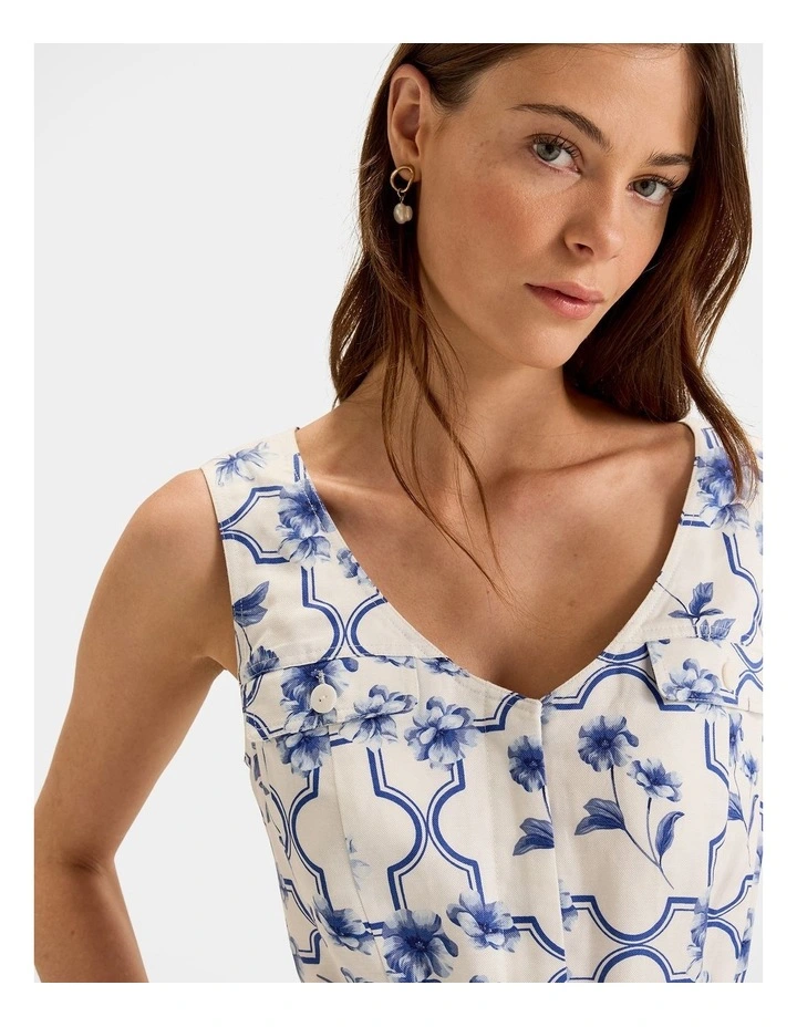 Mosaic Playsuit in Cream image 4