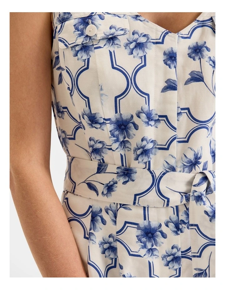 Mosaic Playsuit in Cream image 5