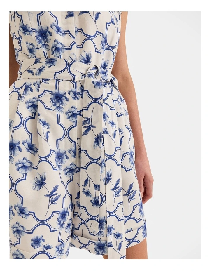 Mosaic Playsuit in Cream image 6