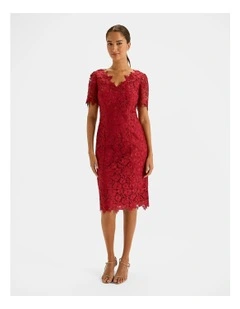 Admire Lace Dress in Ruby