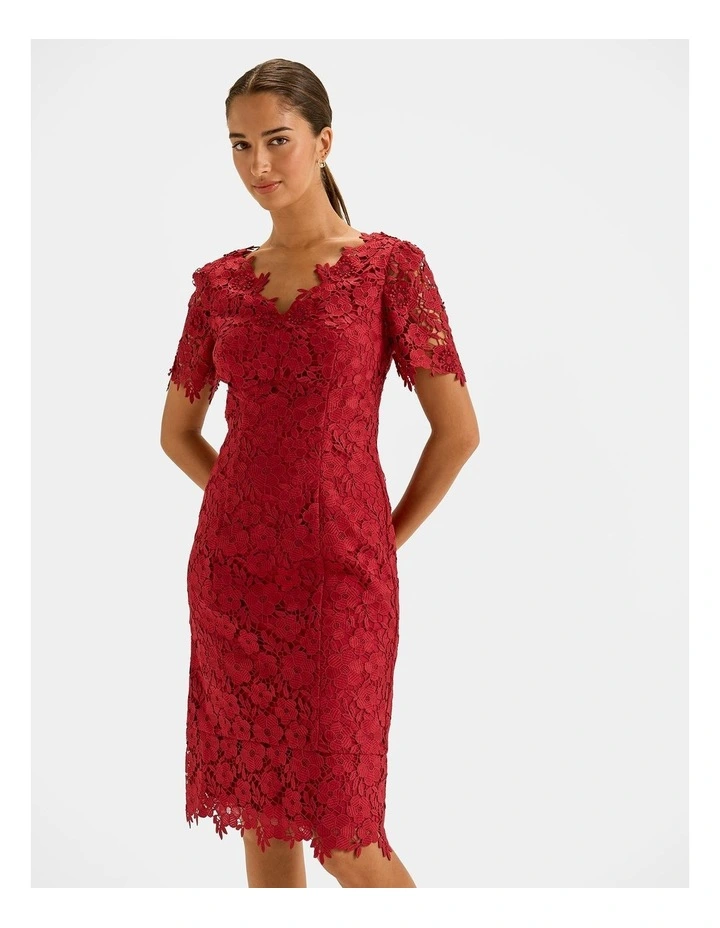 Admire Lace Dress in Ruby image 3
