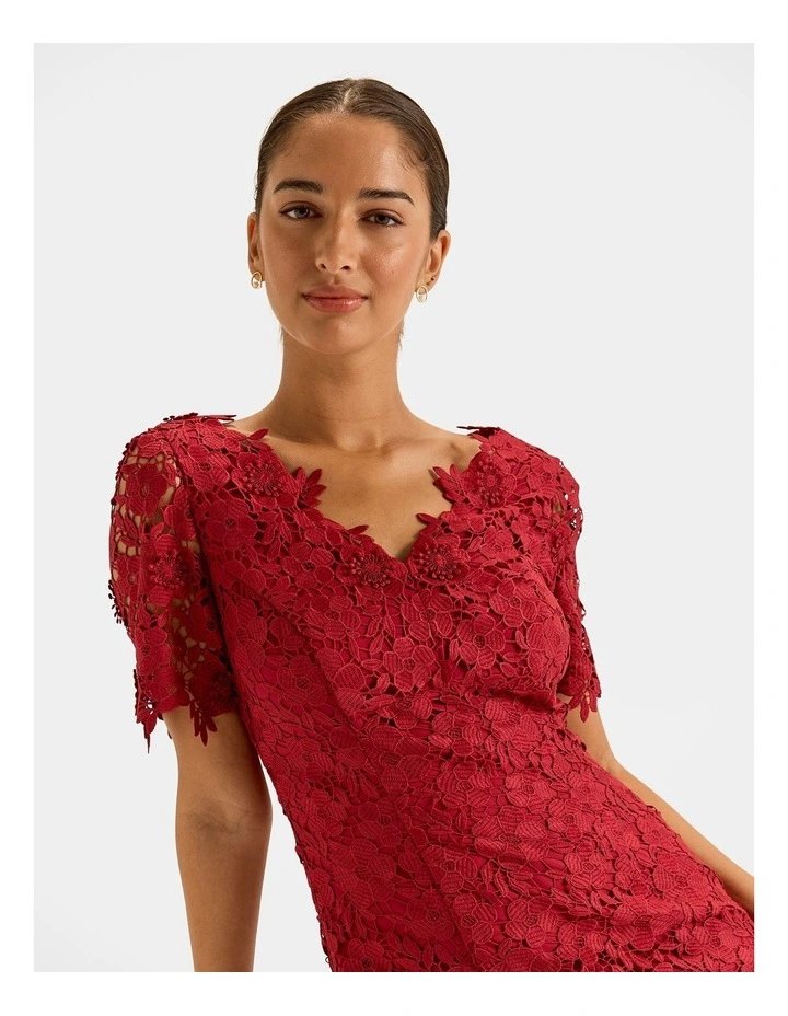 Admire Lace Dress in Ruby image 4