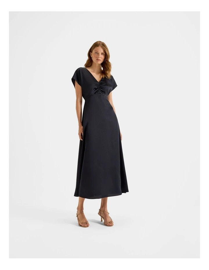 Montague Satin Midi Dress in Ink image 1