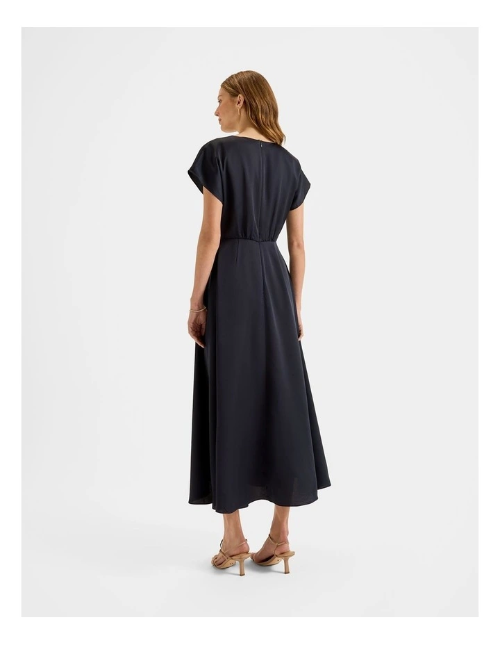 Montague Satin Midi Dress in Ink image 2