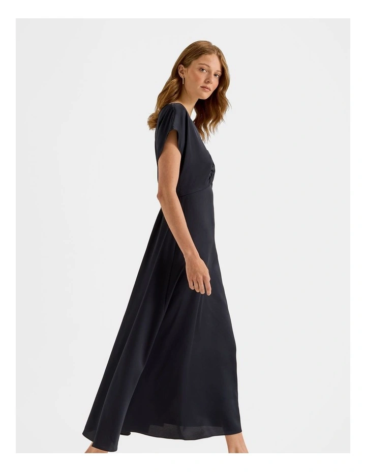 Montague Satin Midi Dress in Ink image 3