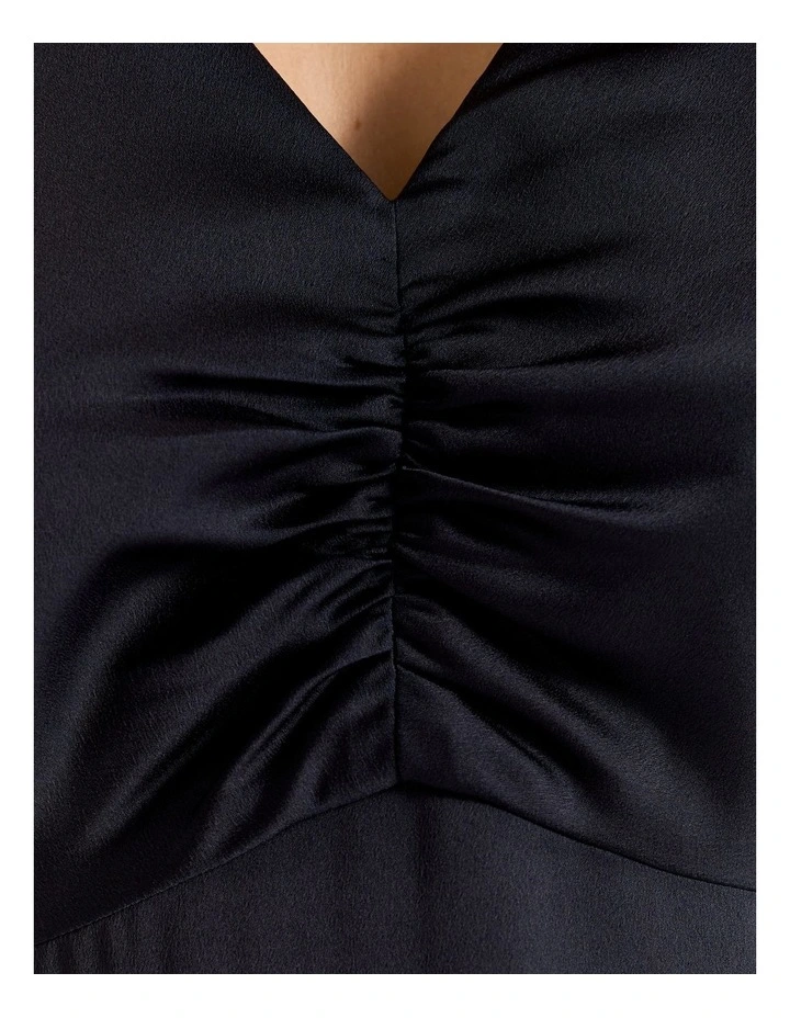 Montague Satin Midi Dress in Ink image 6