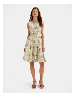 Elba Knee Length Dress in Ivory