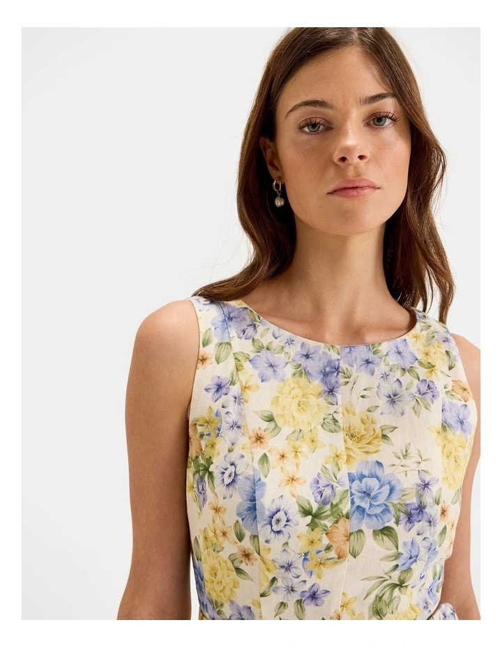 Elba Knee Length Dress in Ivory image 3