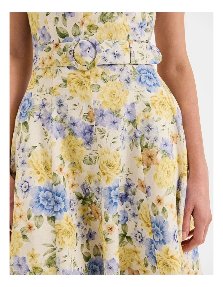 Elba Knee Length Dress in Ivory image 4