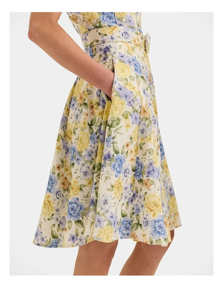 Elba Knee Length Dress in Ivory image 5