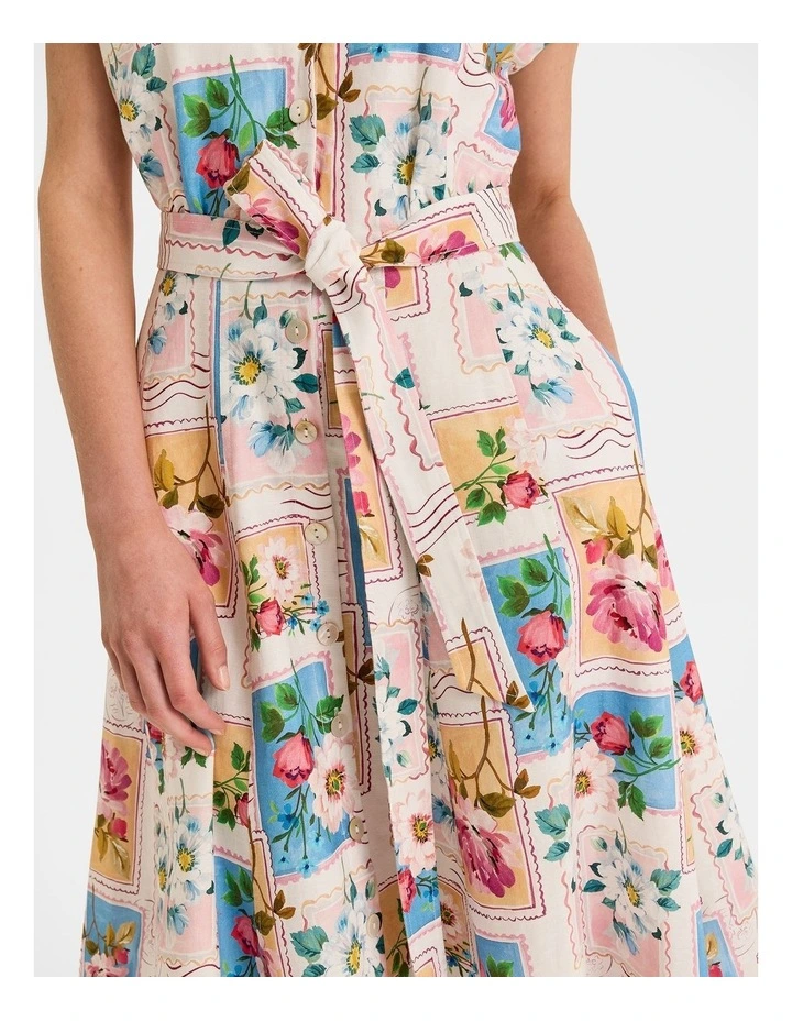 Postcards Maxi Shirt Dress in Ivory image 6