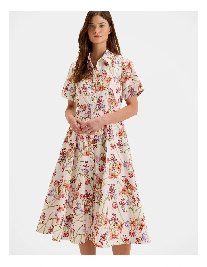 Tropics Shirt Dress in Ivory image 4