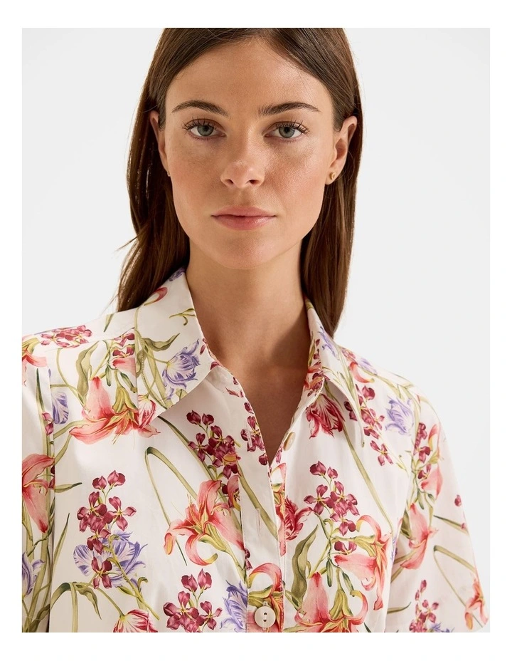 Tropics Shirt Dress in Ivory image 5