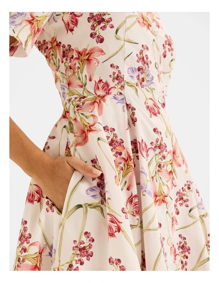 Tropics Mini Shirt Dress in Ivory image 5