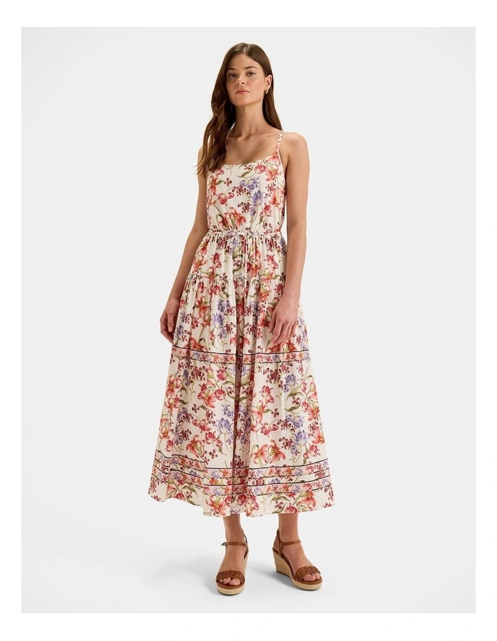 Tropics Midi Scarf Dress in Ivory image 1