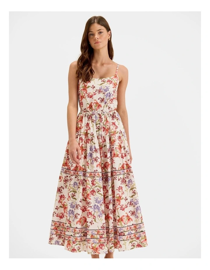 Tropics Midi Scarf Dress in Ivory image 3