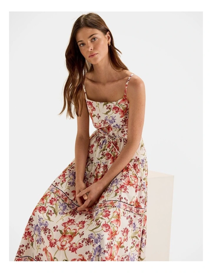 Tropics Midi Scarf Dress in Ivory image 4